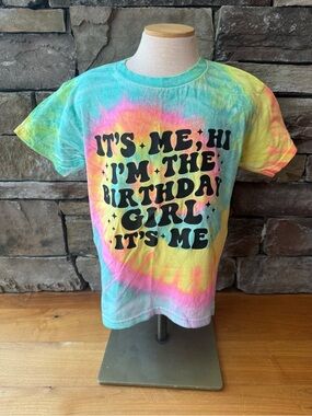 Tie Dye 7th Birthday Girl Swiftie Themed T-Shirt size 6-8